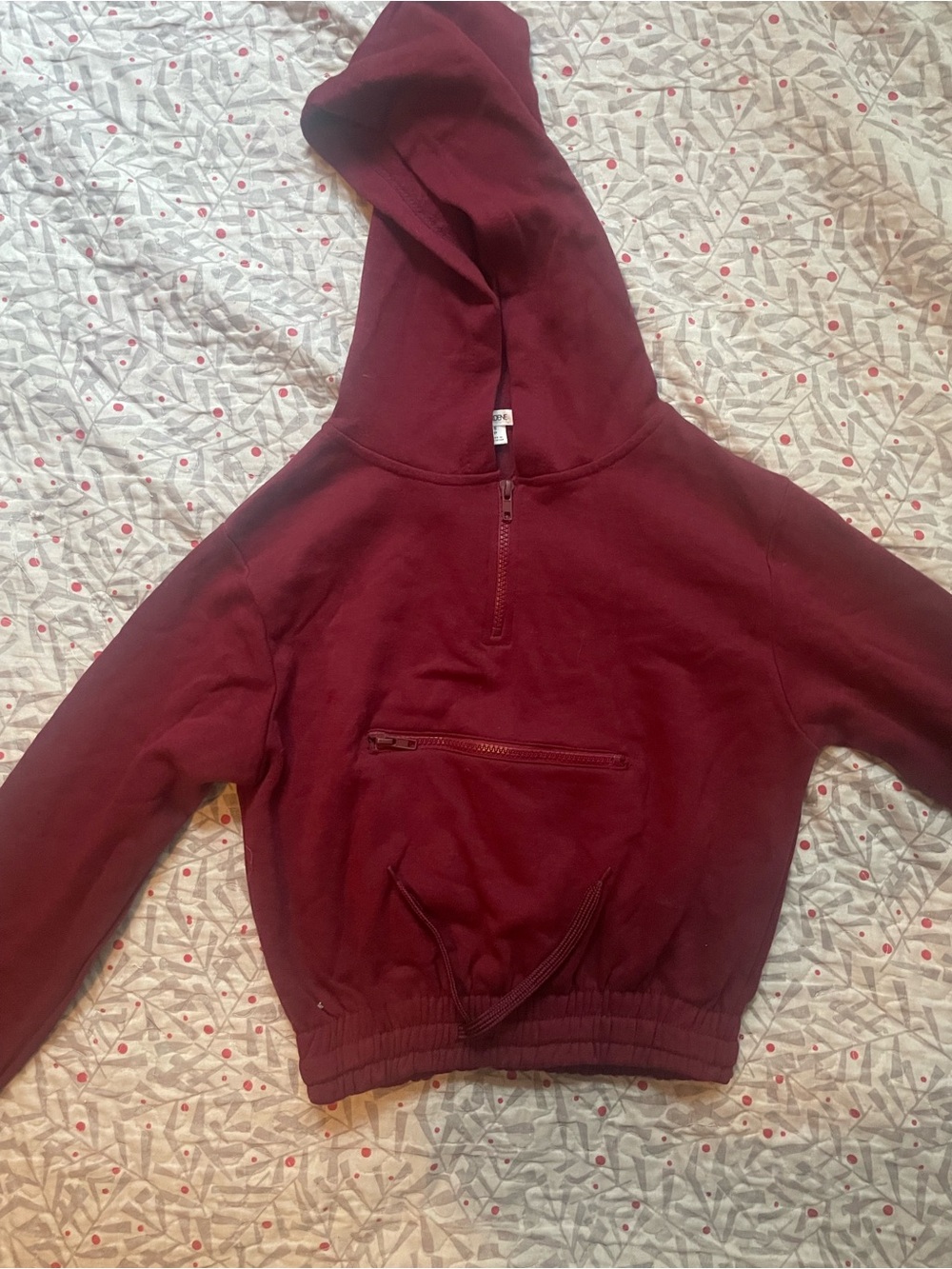 Ardene Burgundy Half-Zip Hooded Pullover